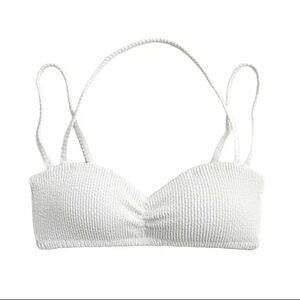 J.Crew Scrunchie sweetheart bikini top in White BH479 size 2X NWT‎